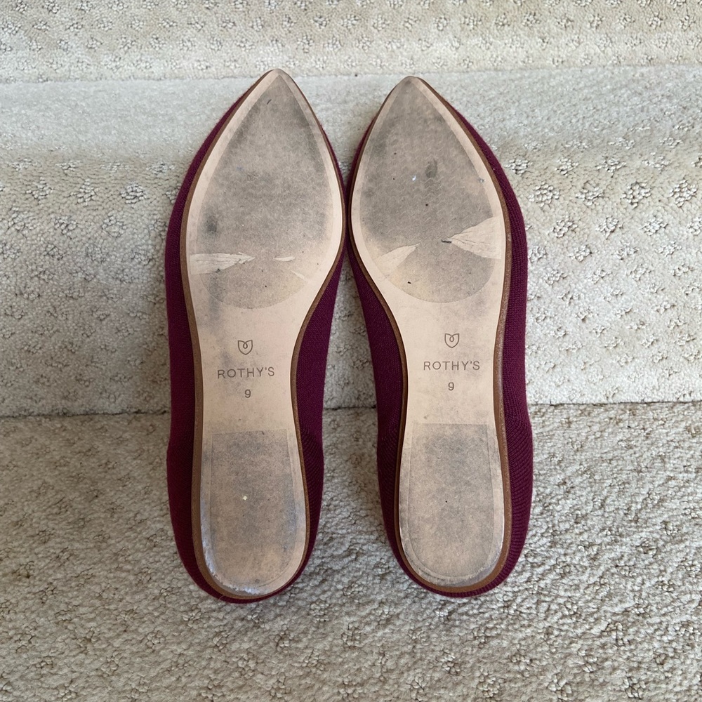 Rothy’s Merino Wool Points In Currant - Size 9 - image 8